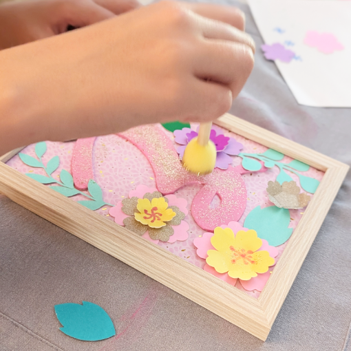 atelier petits curieux fleurs découpées papier, cadre, customisation